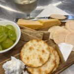 Image of food platter cheese and wine